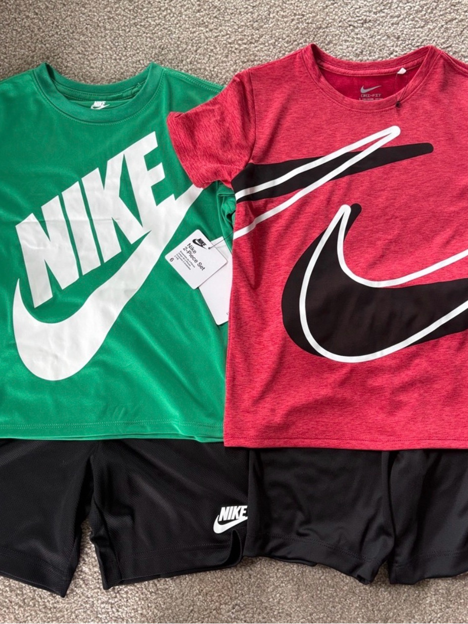 Nike Kids Boys Bundle Lot Logo Tshirt Shorts Set Size 6 Nwt
